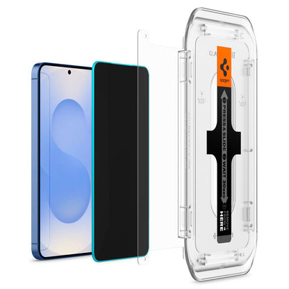 Privacy-Schutzfolie Spigen GlastR EZ FIT HD für Samsung Galaxy S25 S931 / S24 S921, gehärtetes Glas, Vollkleber, 2er-Set