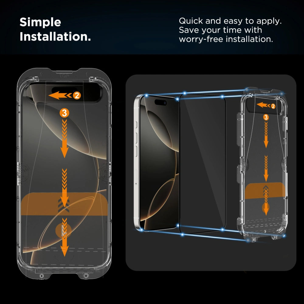 Schutzfolie Tech-Protect Quick Set+ für Apple iPhone 16 / 15, gehärtetes Glas, Full Glue, Set mit 2 Stück, Schwarz
