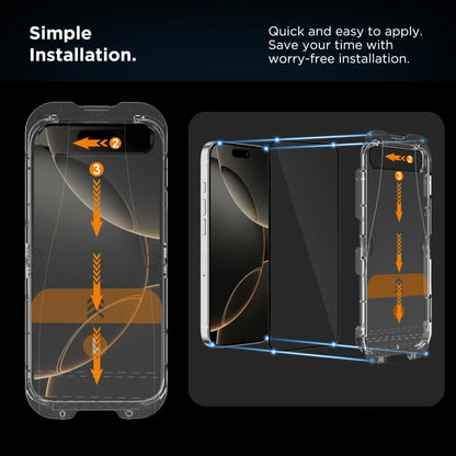 Schutzfolie Tech-Protect Quick Set+ für Apple iPhone 16 / 15, gehärtetes Glas, Full Glue, Set mit 2 Stück, Schwarz