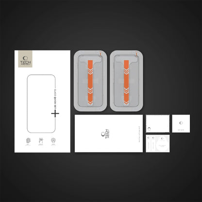 Film de protection d'écran Tech-Protect Quick Set+ pour Apple iPhone 16 Pro, Verre Trempé, Full Glue, Lot de 2 pièces, Noir