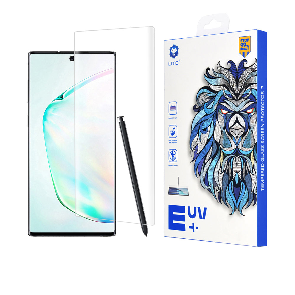 Film de protection d'écran Lito pour Samsung Galaxy Note 10+ 5G N976 / Note 10+ N975, Verre trempé, Colle UV, 3D