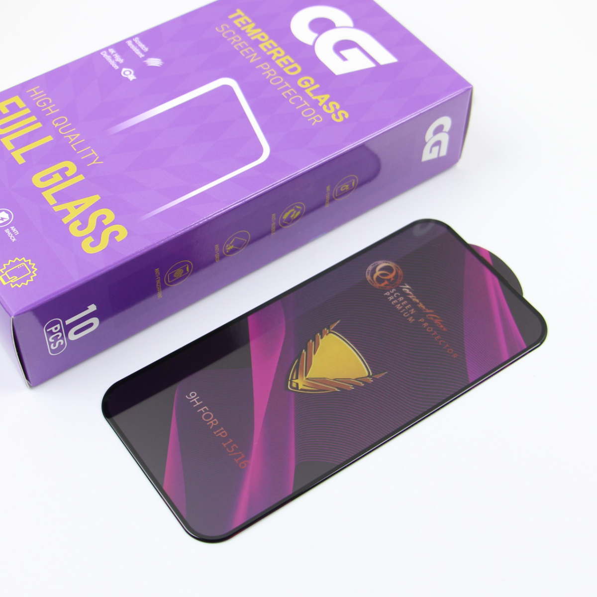 Film de protection d'écran OG Premium pour Samsung Galaxy A57 5G, Verre trempé, Full Glue, Lot de 10 pièces