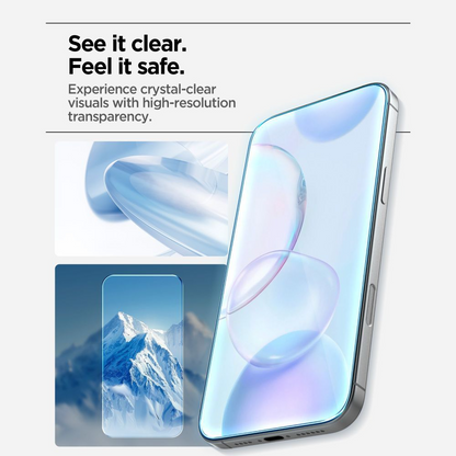 Film de protection écran Spigen GlastR Align Master Slim pour Apple iPhone 17, Verre Trempé, Full Glue, Set 3 pièces AGL10484