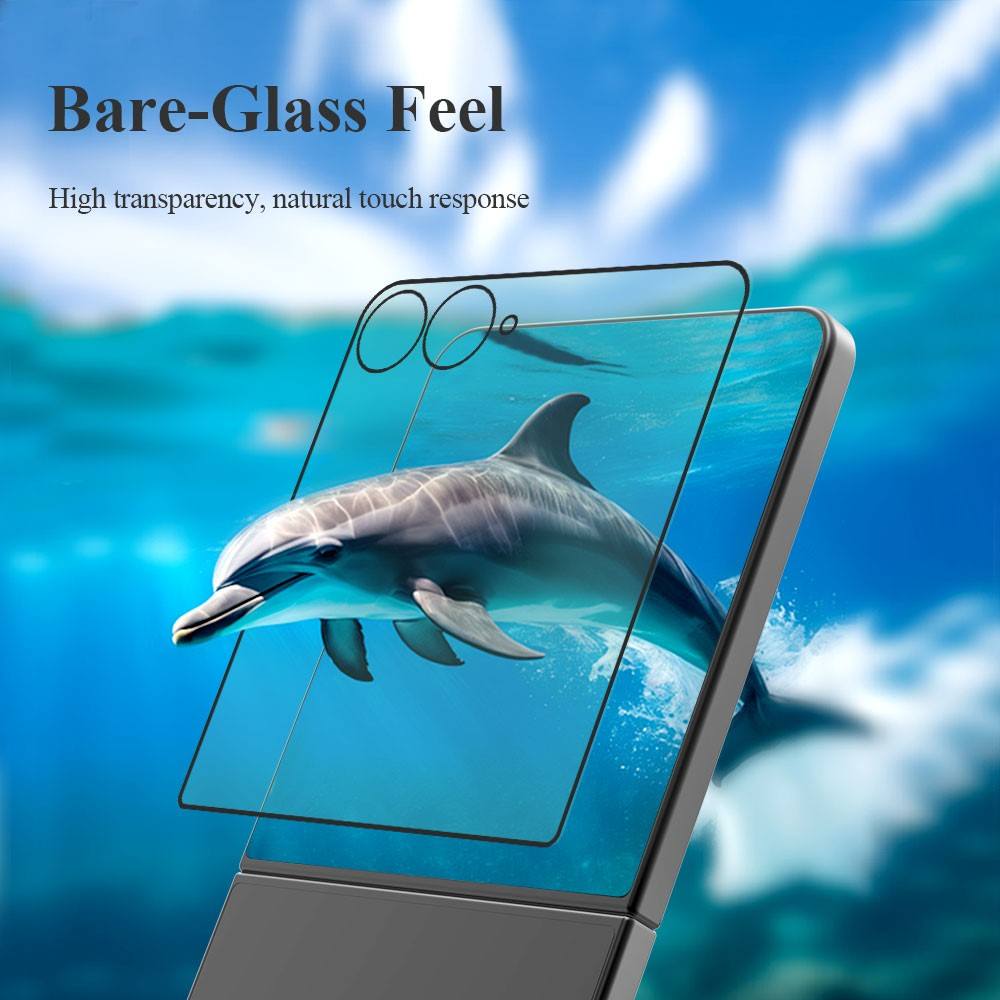 Lereach Außendisplay-Schutzfolie für Samsung Galaxy Z Flip8 F776 / Galaxy Z Flip7 F766, gehärtetes Glas, Vollkleber, 2er-Set, Schwarz