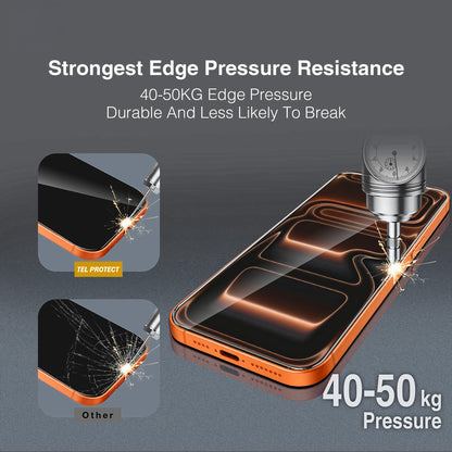 Protection d’écran Tel Protect 10X HD DLC Diamond Coating pour Apple iPhone 18 Pro / 17 Pro, verre trempé, adhésif intégral, noir