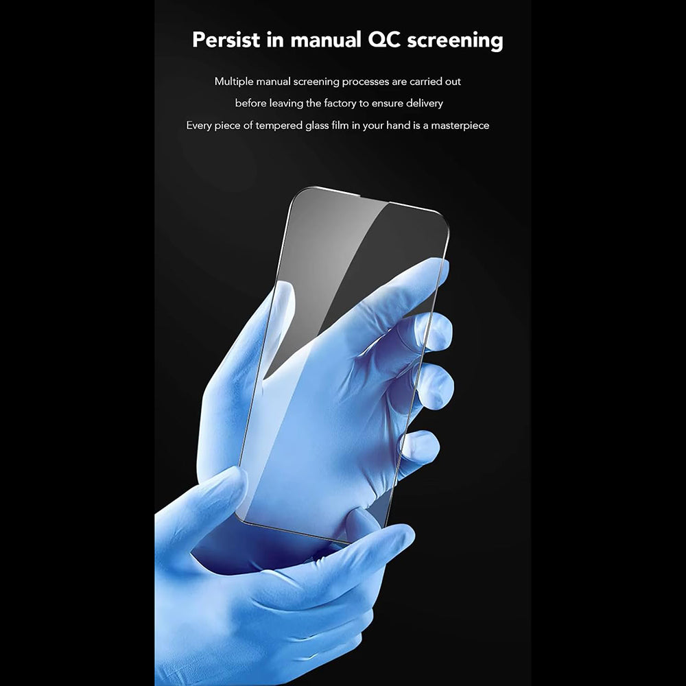 Anank 1X Reinforced Anti-Fingerprint Screen Protector for Apple iPhone 16 Pro Max, Tempered Glass, Full Glue, 2.5D, Black