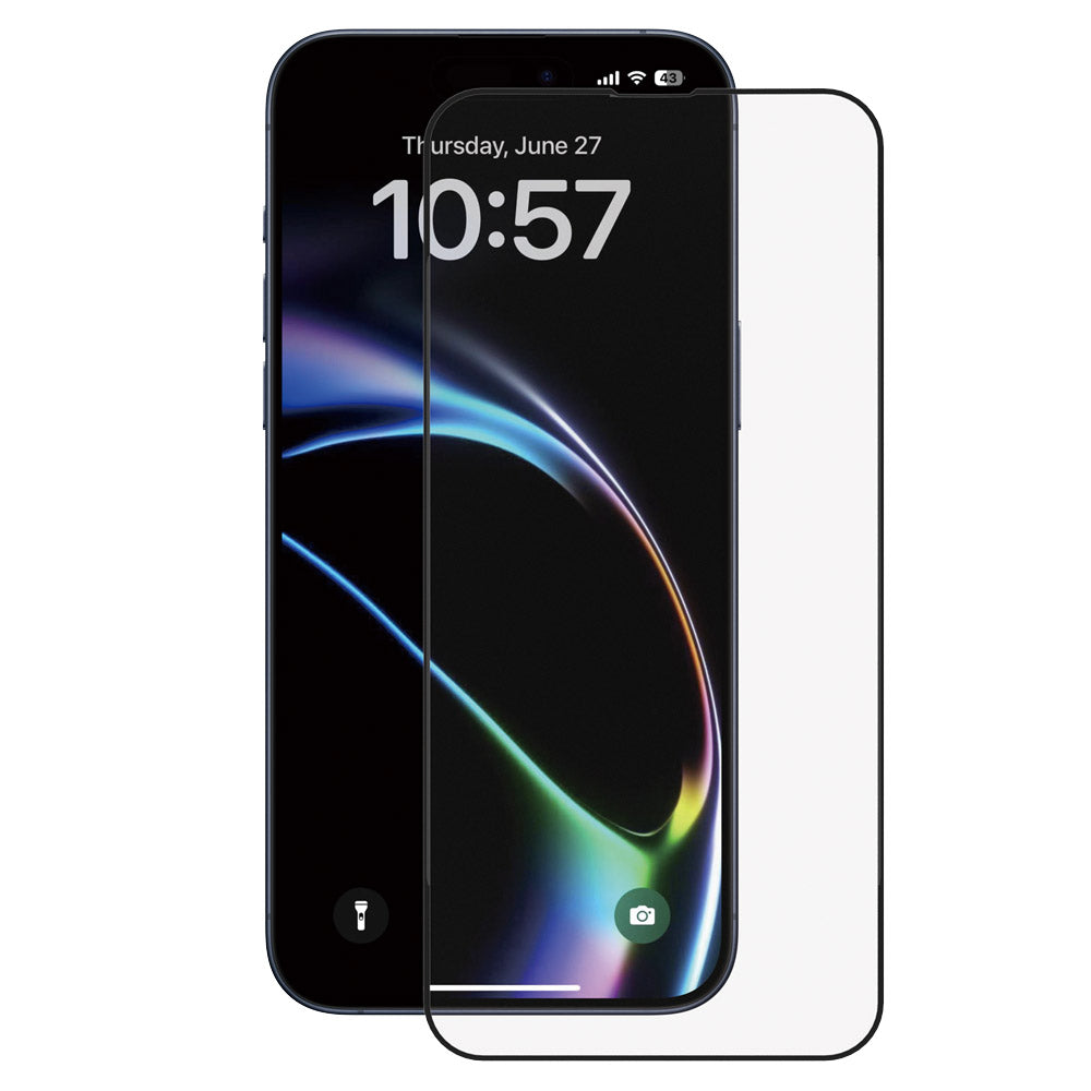 Anank 1X Verstärkte Displayschutzfolie für Apple iPhone 16 Pro Max, Gehärtetes Glas, Vollkleber, 2.5D, 10 Stück Set, Schwarz