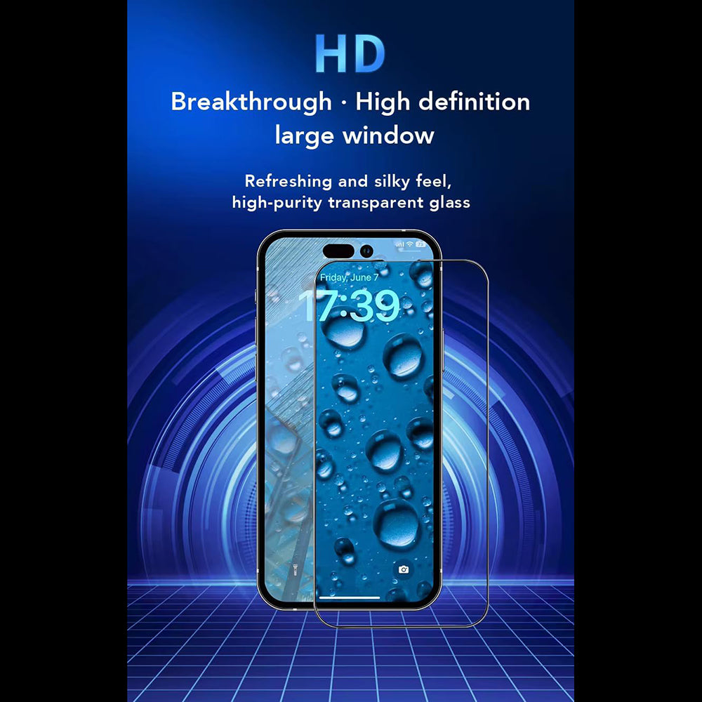 Anank 3X Verstärkte Displayschutzfolie für Apple iPhone 16, Sicherheitsglas, Vollkleber, 2.5D, Schwarz