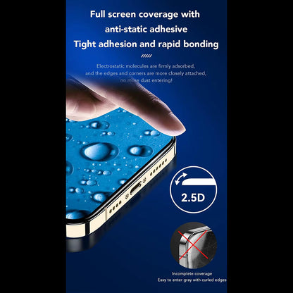 Anank 3X Verstärkte Displayschutzfolie für Apple iPhone 16, Sicherheitsglas, Vollkleber, 2.5D, Schwarz