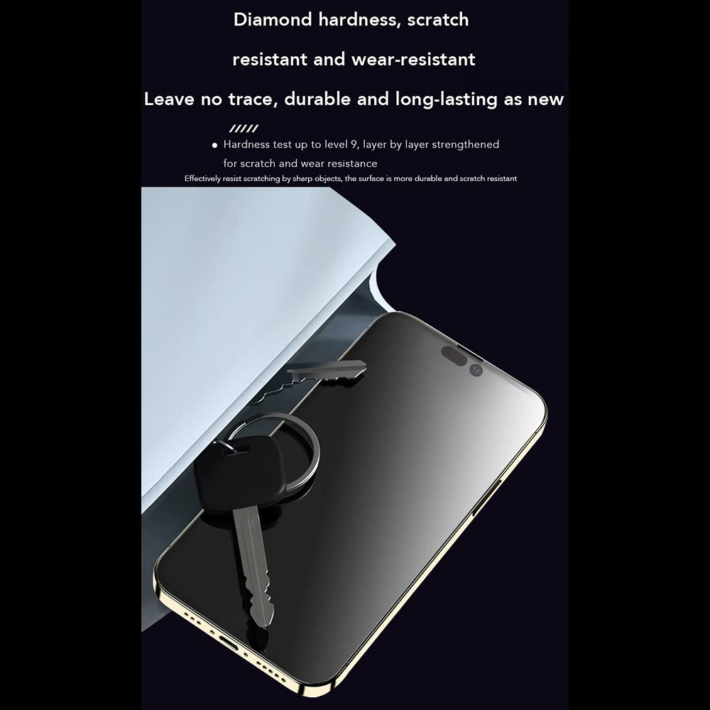 Anank Anti-Fingerprint Screen Protector Film for Apple iPhone 14 Pro, Tempered Glass, Full Glue, 2.5D, Black
