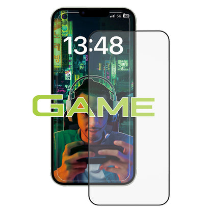 Film de protection d'écran Anank Anti-empreintes pour Apple iPhone 17e / 16e / 14 / 13 Pro, Verre trempé, Collage complet, 2.5D, Noir