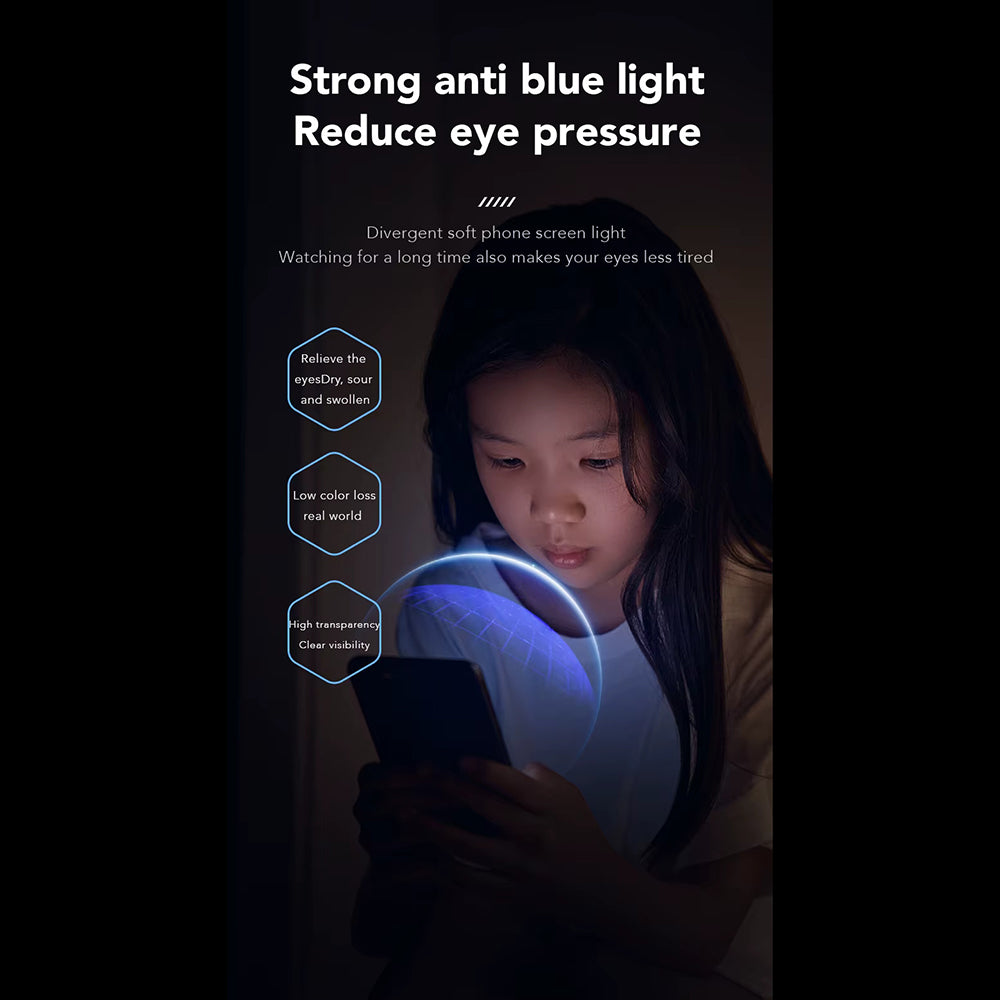 Anank Anti Blue Light Screen Protector for Apple iPhone 17e / 16e / 14 / 13 Pro, Tempered Glass, Full Glue, 2.5D, Black