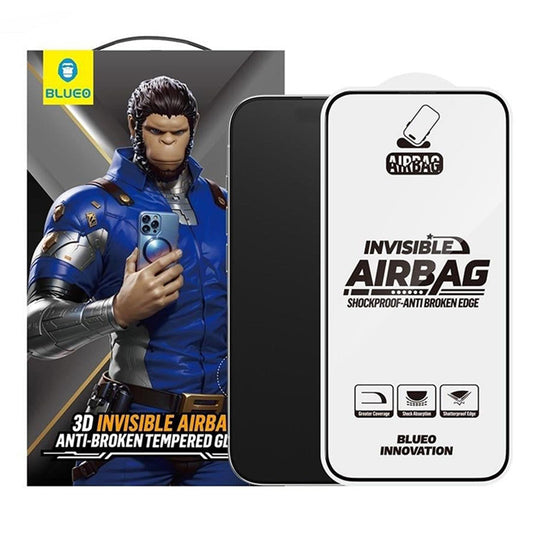 Film de protection écran Blueo Anti-Broken pour Apple iPhone 17 Air, Verre Trempé, Full Glue, Noir