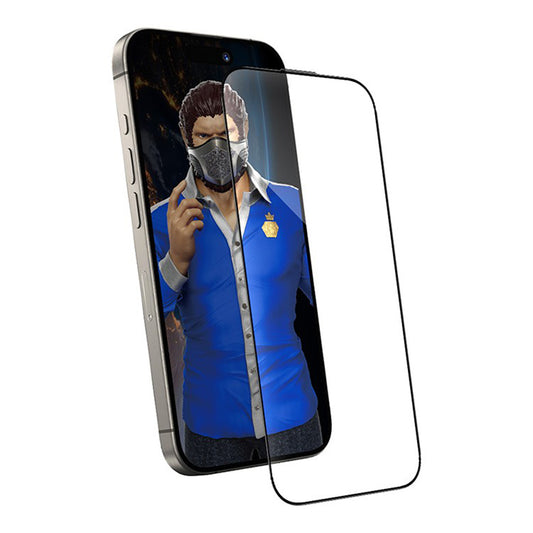 Film de protection écran Blueo Anti-Poussière HD Applicator Pro pour Apple iPhone 15 Pro, Verre Trempé, Collage Complet, Noir