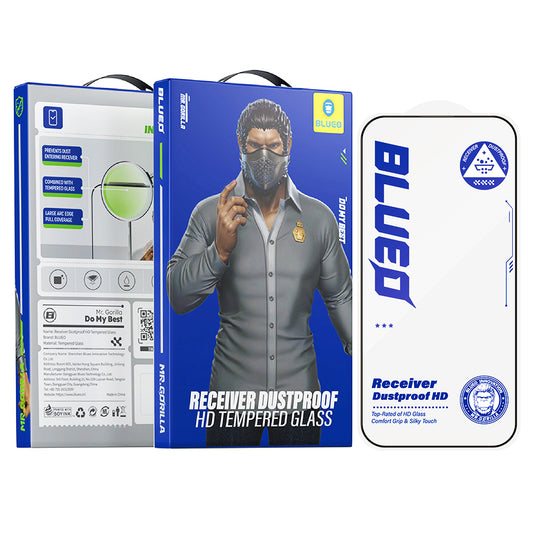 Film de protection d'écran Blueo Anti-Poussière HD pour Apple iPhone 17 Pro / 17 / 16 Pro, Verre Trempé, Collage Complet, Noir