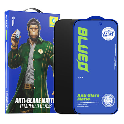 Film de protection d'écran Blueo Anti-Reflet pour Apple iPhone 15 Pro Max, Verre Trempé, Collage Complet, Noir
