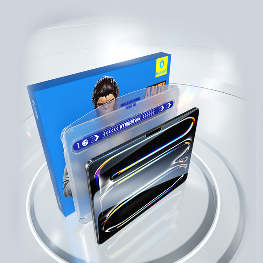 Film de protection d'écran Blueo Anti-Reflet HD Applicator Pro pour Apple iPad Pro 11 (2024), Verre Trempé, Collage Complet