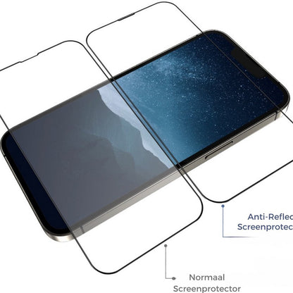 Film de protection d'écran Blueo Anti-Reflet HD Applicator Pro pour Apple iPhone 15 Pro, Verre Trempé, Collage Complet, Noir