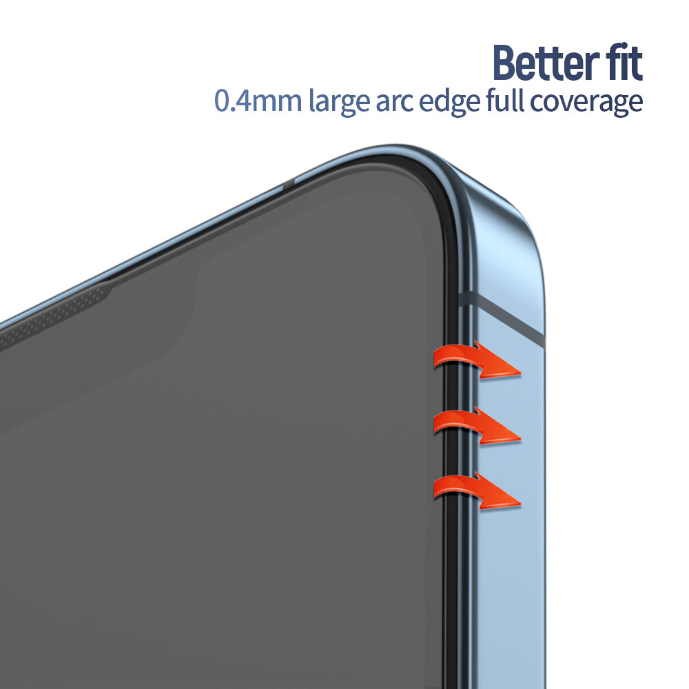 Film de protection d'écran Blueo Anti-Reflet HD Applicator Pro pour Apple iPhone 15 Pro, Verre Trempé, Collage Complet, Noir