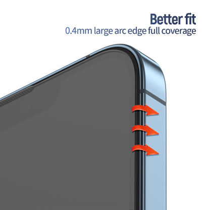 Film de protection d'écran Blueo Anti-Reflet HD Applicator Pro pour Apple iPhone 15 Pro, Verre Trempé, Collage Complet, Noir