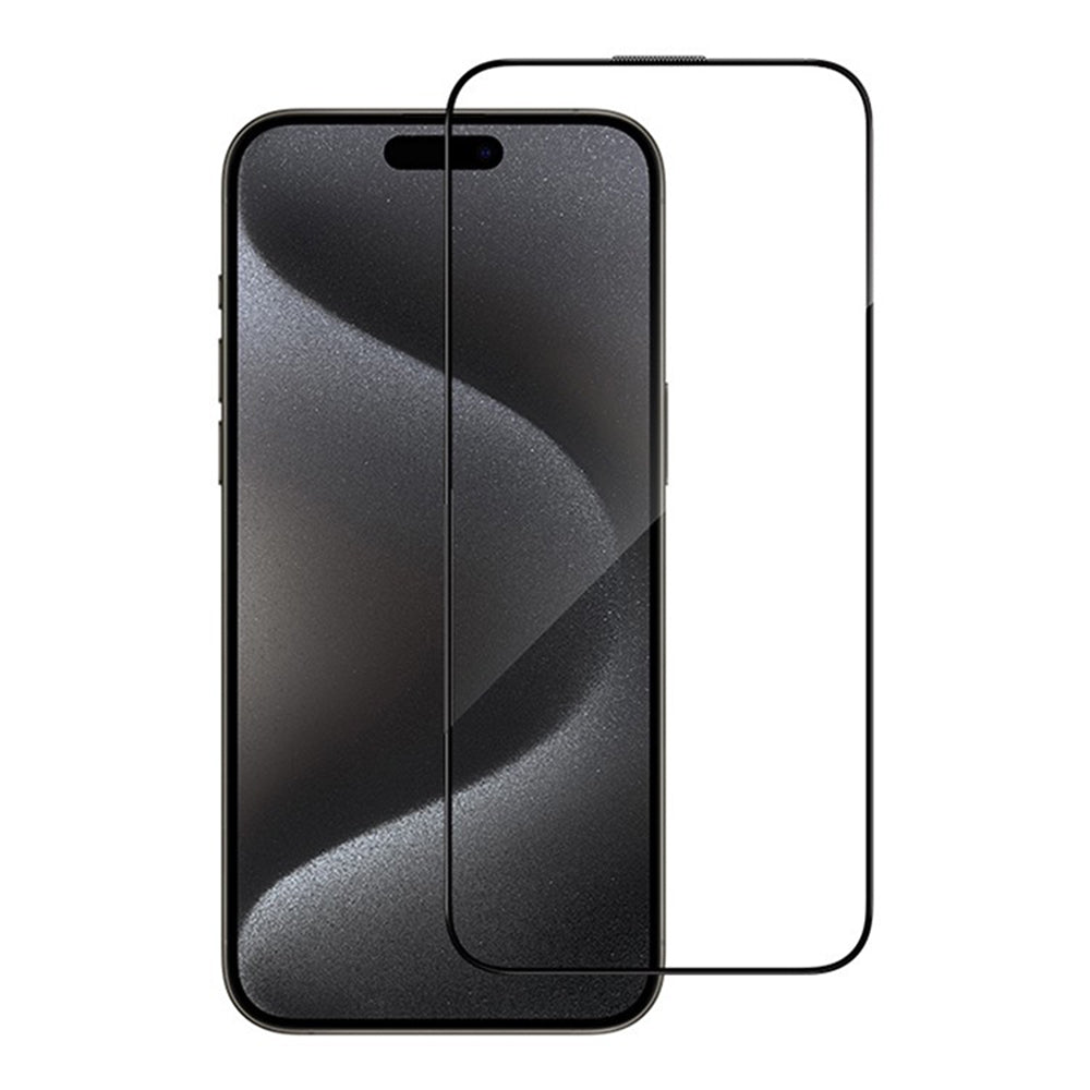 Blueo Anti-Reflektierende HD Displayschutzfolie für Apple iPhone 15 Pro Max, gehärtetes Glas, Vollkleber, Schwarz