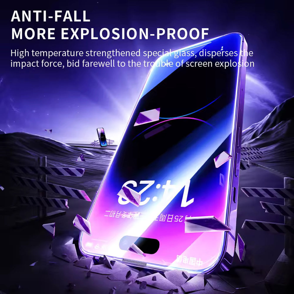 Blueo Anti-Static HD Displayschutzfolie für Apple iPhone 16 / 15, gehärtetes Glas, Vollkleber, Schwarz