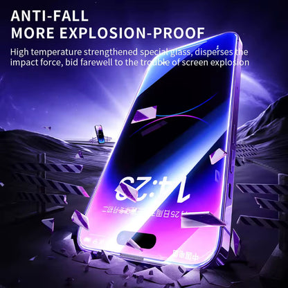 Blueo Anti-Static HD Displayschutzfolie für Apple iPhone 16 / 15, gehärtetes Glas, Vollkleber, Schwarz