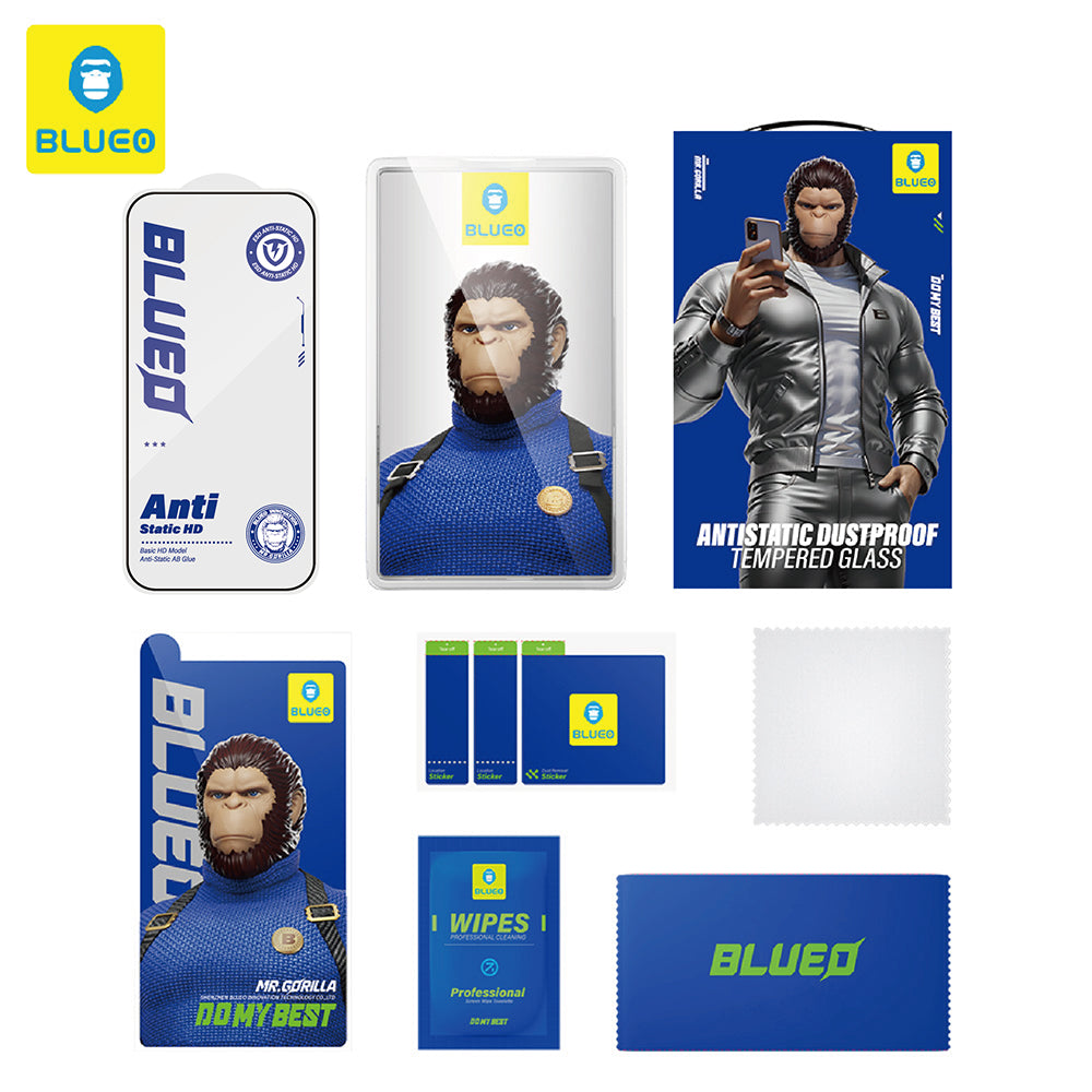 Film de protection écran Blueo Anti-Statique HD pour Samsung Galaxy S26 S942, Verre Trempé, Full Glue, Noir