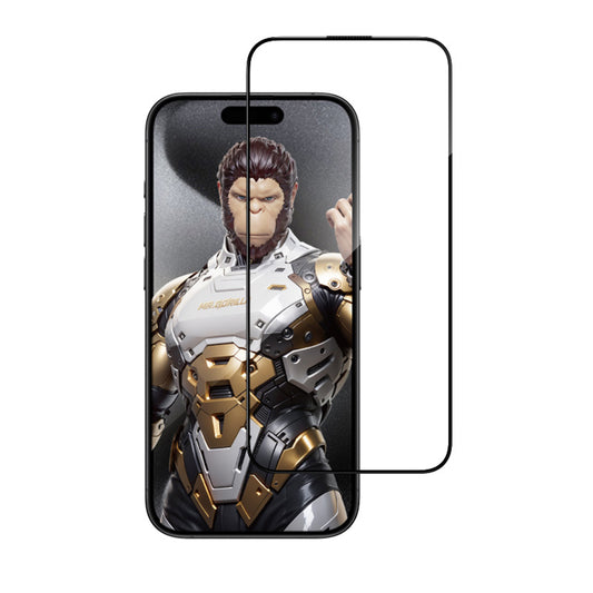 Film de protection d'écran Blueo AR Applicator Pro pour Apple iPhone 16 Pro Max, Verre trempé, Collage intégral, 3D, Noir