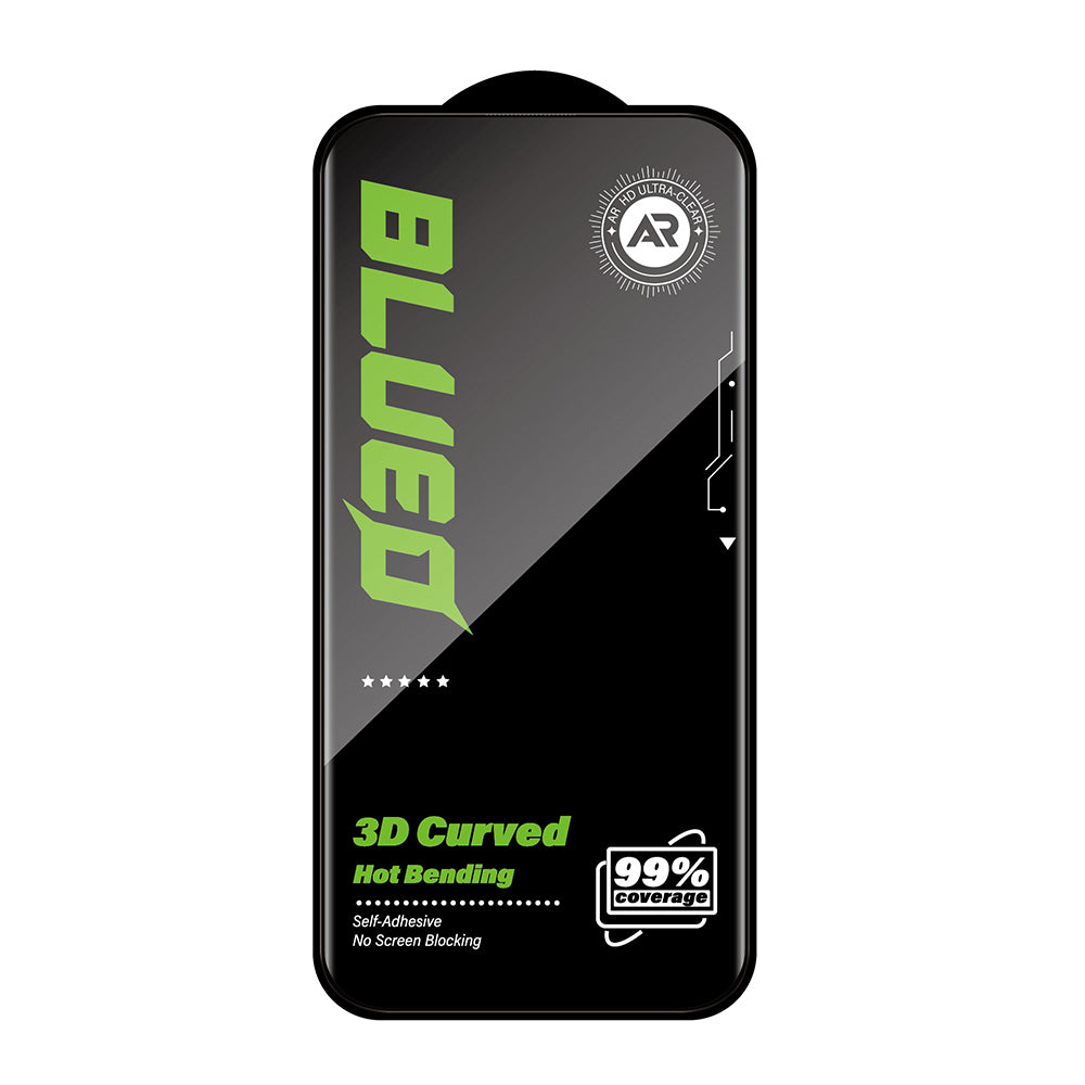 Blueo AR Screen Protector for Apple iPhone 16 Pro, Tempered Glass, Full Glue, 3D, Black
