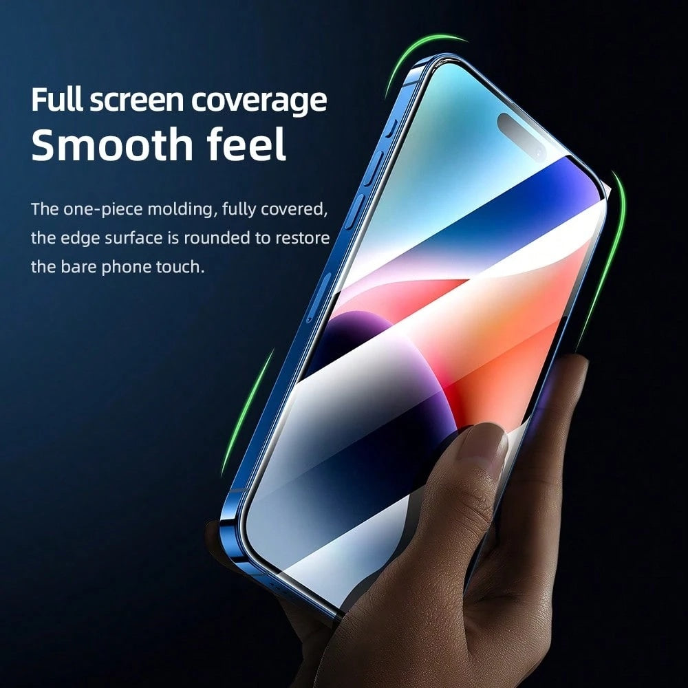 Blueo AR Screen Protector for Apple iPhone 16 Pro, Tempered Glass, Full Glue, 3D, Black