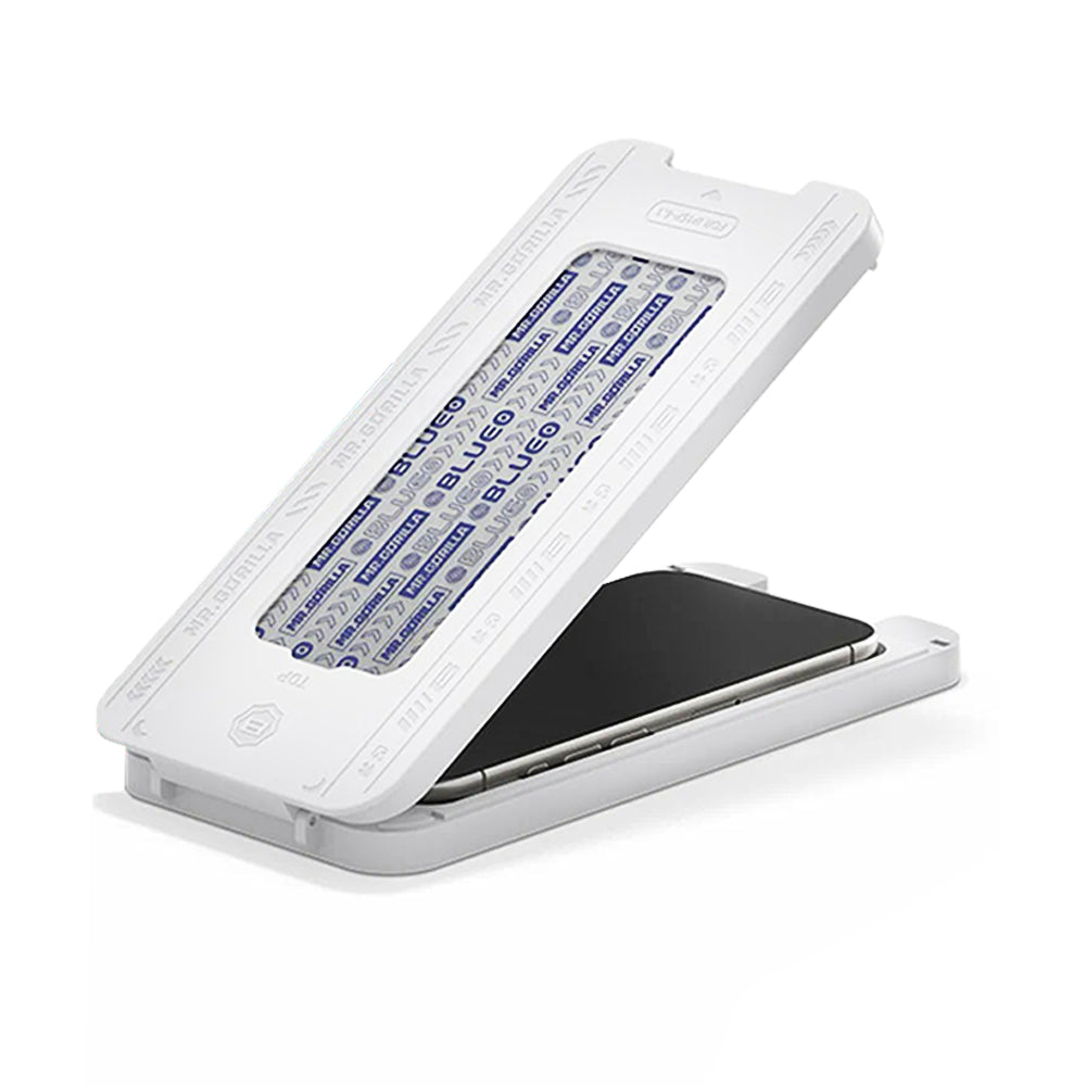 Blueo Crystal Anti-Kratz Schutzfolie mit Applikator für Apple iPhone 15 Pro Max, gehärtetes Glas, Vollkleber, Schwarz