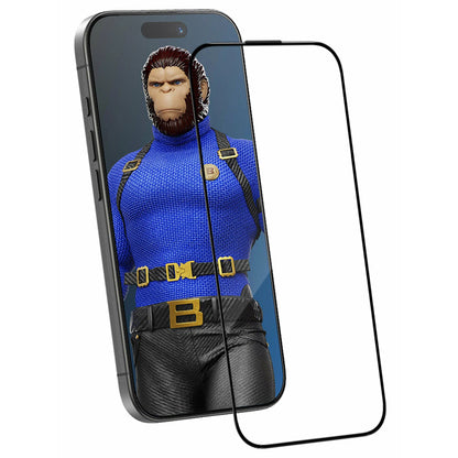 Blueo Crystal Anti-Kratz Schutzfolie mit Applikator für Apple iPhone 16 Pro Max, gehärtetes Glas, Vollkleber, Schwarz