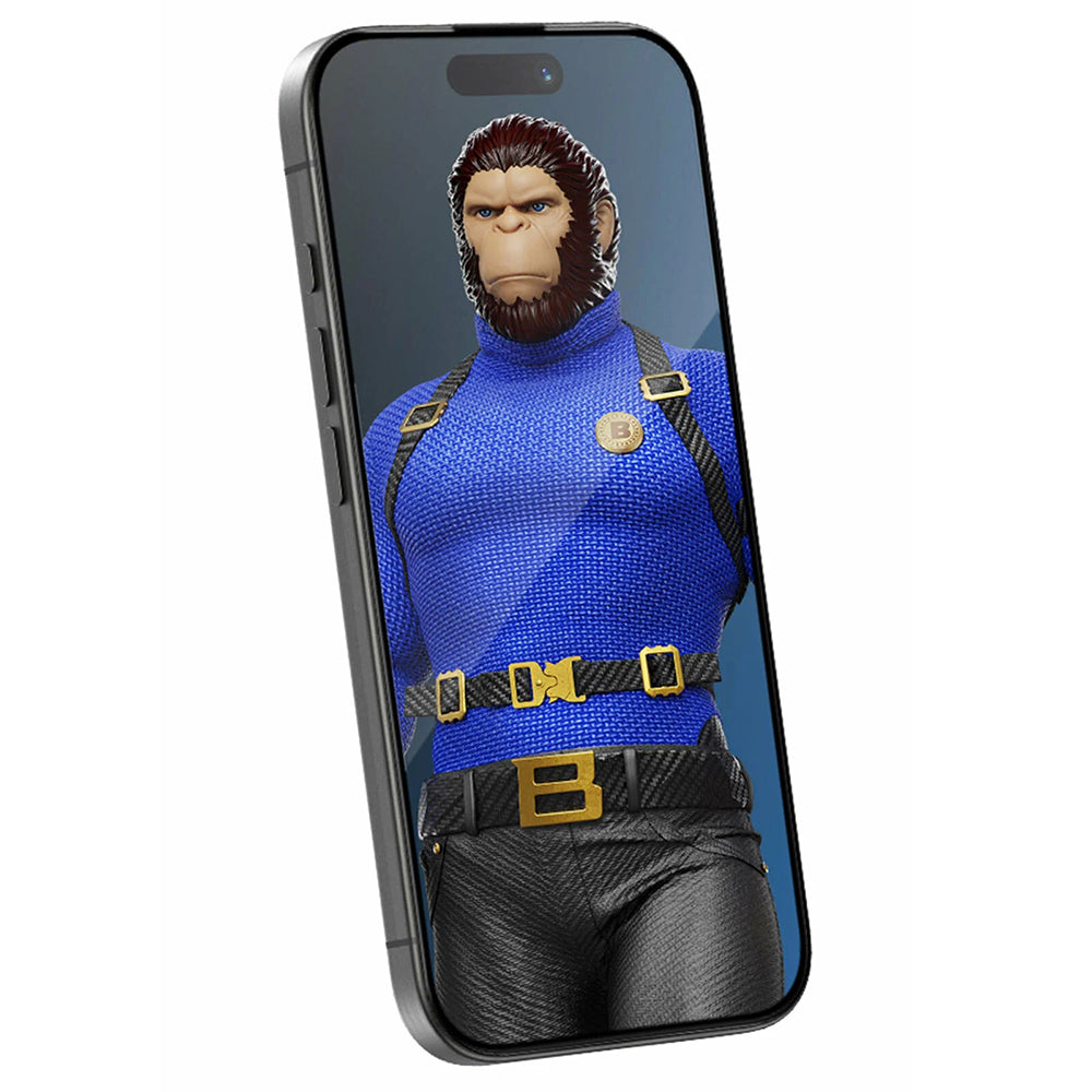 Blueo Crystal Anti-Kratz Schutzfolie mit Applikator für Apple iPhone 16 Pro Max, gehärtetes Glas, Vollkleber, Schwarz