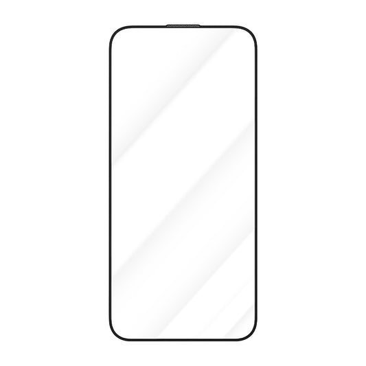 Film de protection d'écran Blueo Crystal Anti-Rayures pour Apple iPhone 16 / 15, Verre Trempé, Collage Complet, Noir