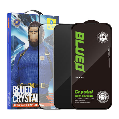 Film de protection d'écran Blueo Crystal Anti-Rayures pour Apple iPhone 16 Pro, Verre Trempé, Collage Complet, Noir