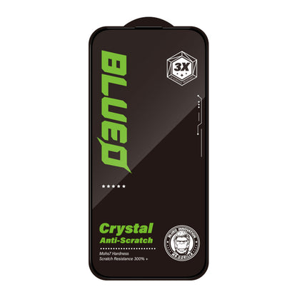 Film de protection d'écran Blueo Crystal Anti-Rayures pour Apple iPhone 16 Pro, Verre Trempé, Collage Complet, Noir