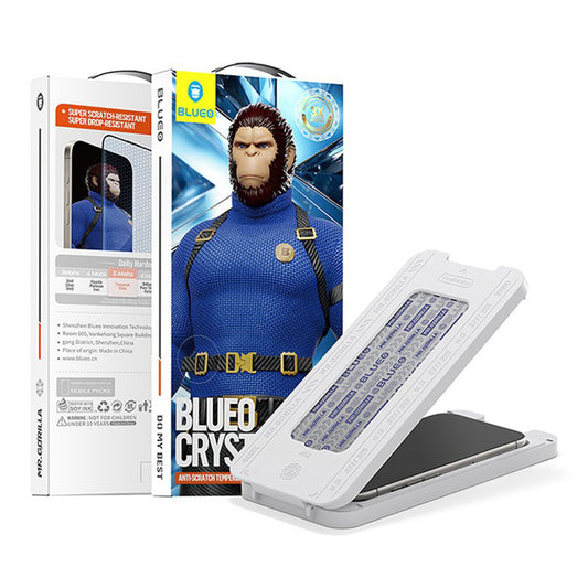 Film de protection écran Blueo Crystal Anti-Rayures pour Apple iPhone 17 Air, Verre Trempé, Full Glue, Noir