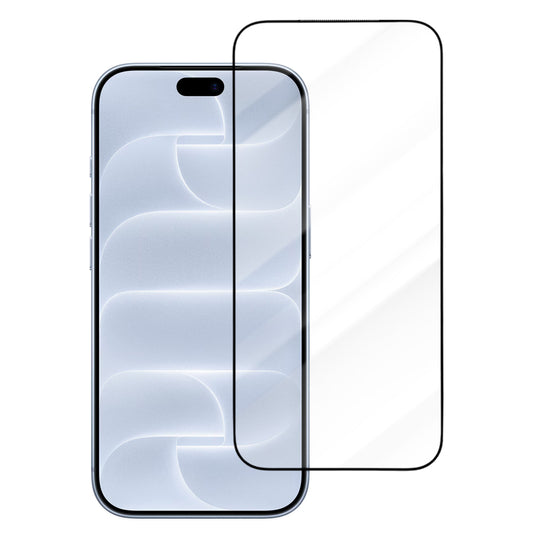 Blueo Drop Resistant Applicator Pro Displayschutzfolie für Apple iPhone 18 Pro / 17 Pro / 17 / 16 Pro, gehärtetes Glas, vollflächig klebend, schwarz