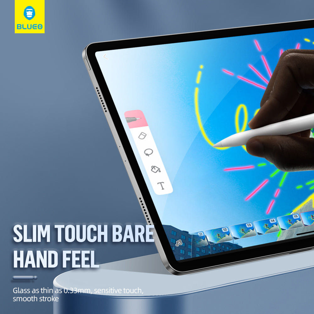 Blueo HD Applicator Pro Displayschutzfolie für Apple iPad Pro 11 (2024), gehärtetes Glas, Full Glue
