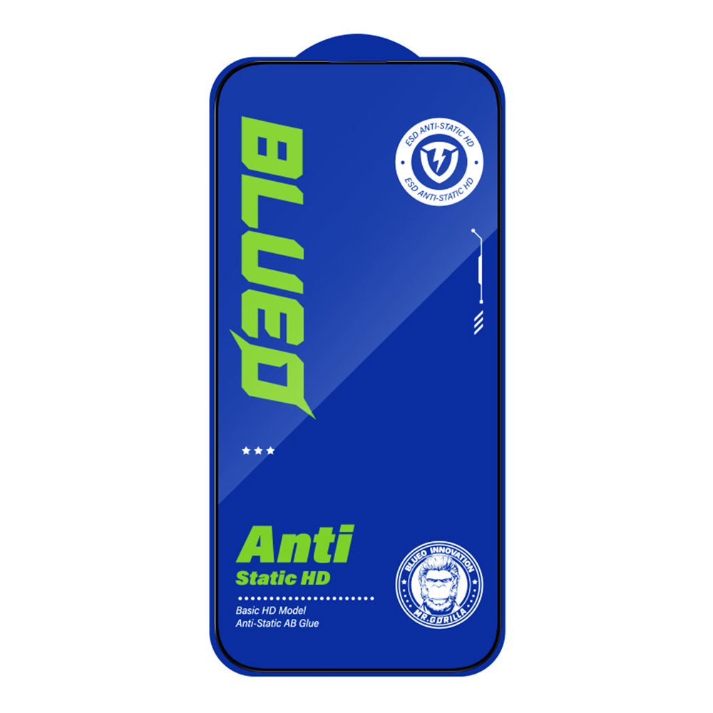 Film de protection d'écran Blueo Silk HD pour Apple iPhone 16 / 15, Verre trempé, Collage complet, Lot de 5 pièces, 2.5D, Noir