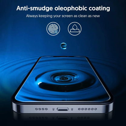 Film de protection d'écran Blueo Silk HD pour Apple iPhone 16 / 15, Verre trempé, Collage complet, Lot de 5 pièces, 2.5D, Noir