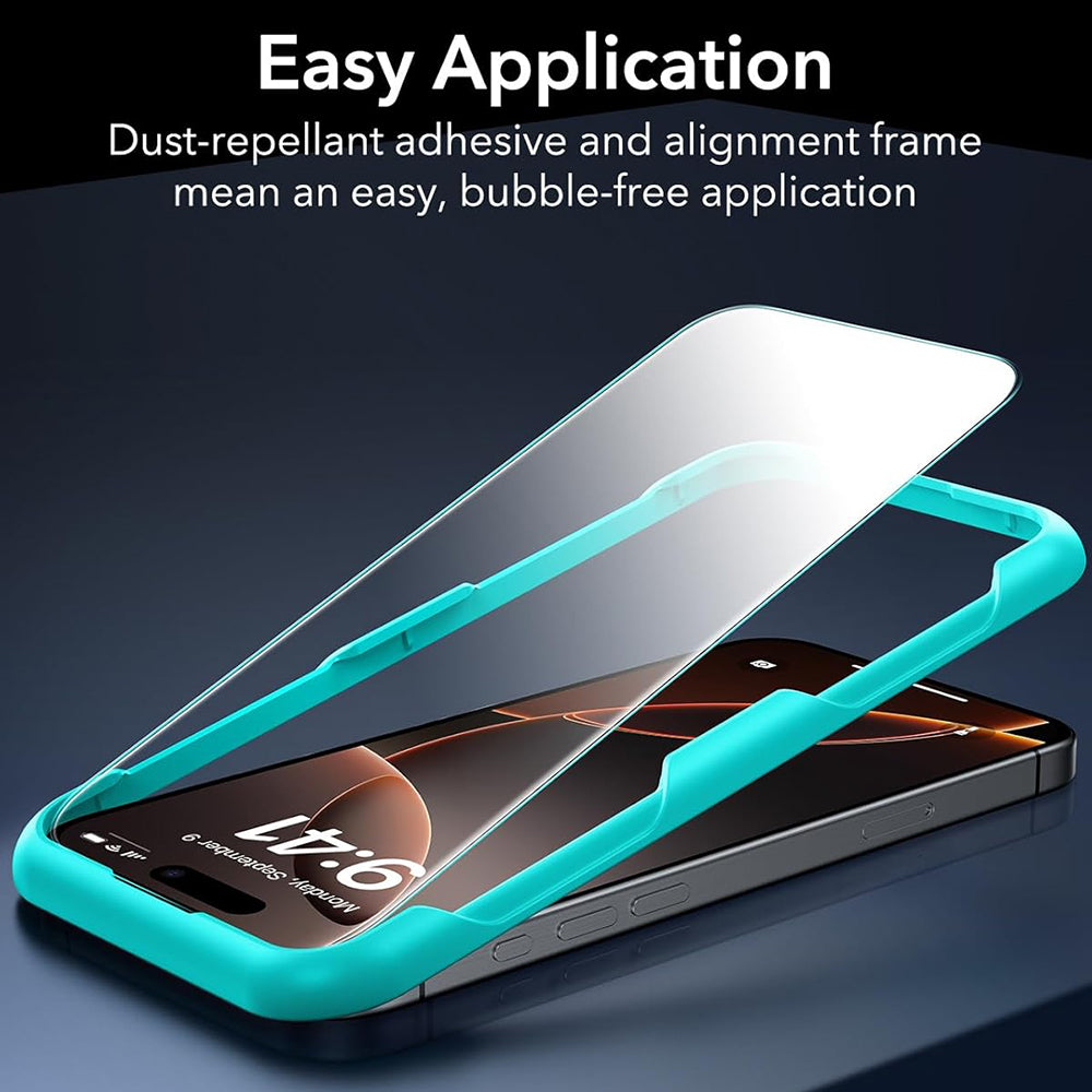 ESR Screen Protector for Apple iPhone 17 / 16 Pro, Tempered Glass, Full Glue, Set of 3 Pieces