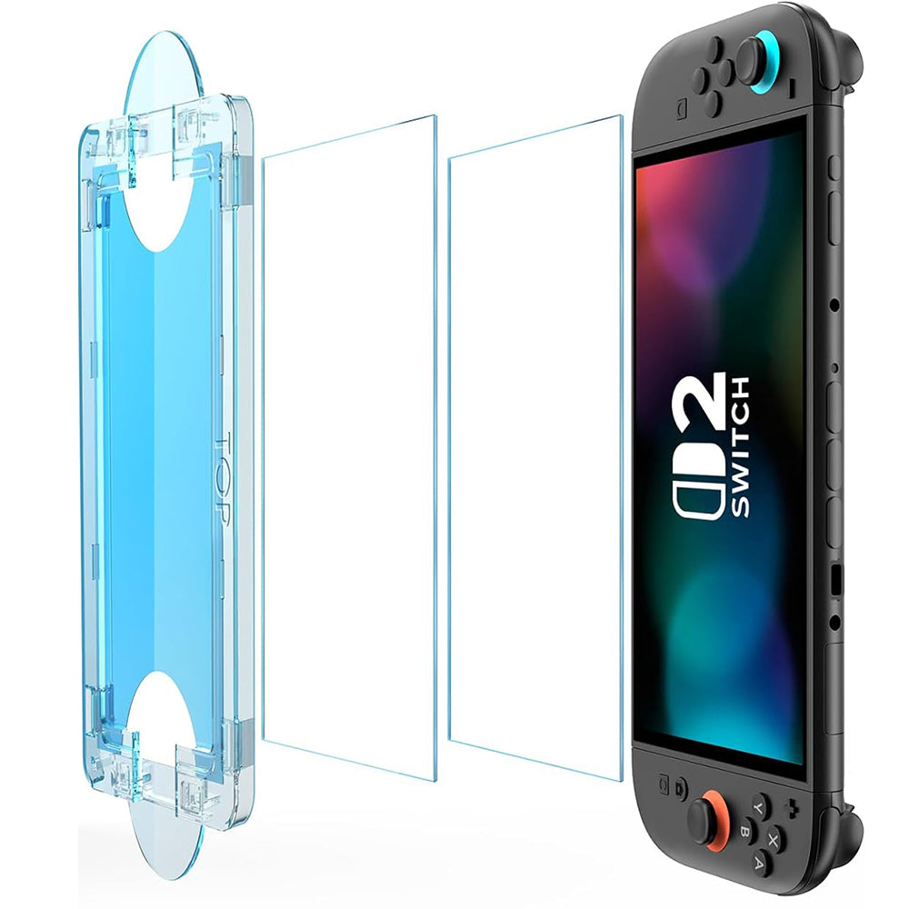 Techsuit SwitchAura Displayschutzfolie mit Applikator für Nintendo Switch 2, gehärtetes Glas, 2er-Set