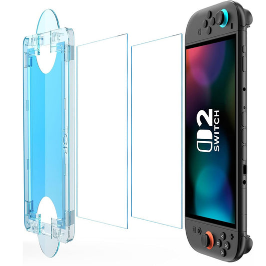 Film de protection d'écran Techsuit SwitchAura Applicator pour Nintendo Switch 2, Verre trempé, Set de 2 pièces