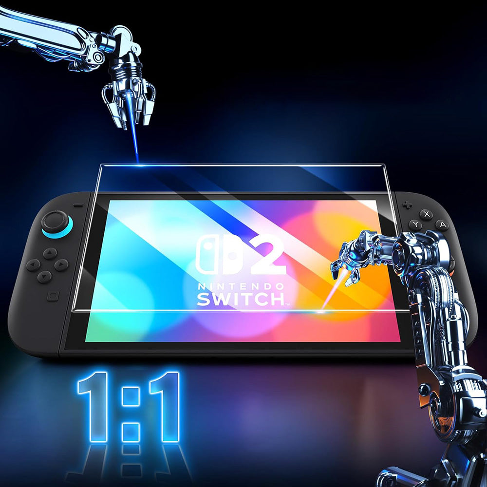 Techsuit SwitchAura Displayschutzfolie mit Applikator für Nintendo Switch 2, gehärtetes Glas, 2er-Set