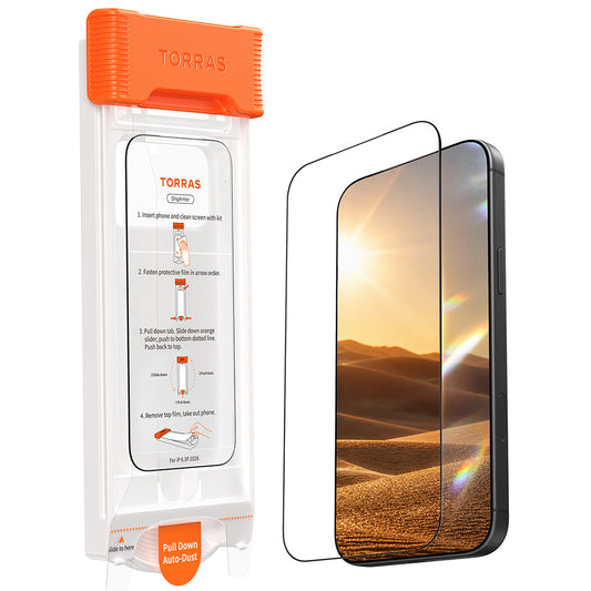Torras OrigArmor Displayschutzfolie für Apple iPhone 18 Pro Max / 17 Pro Max, gehärtetes Glas, Vollkleber