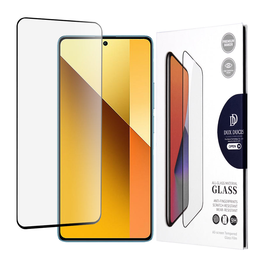 Schutzfolie DUX DUCIS für Xiaomi Redmi Note 13 4G / Note 13 Pro 4G / Note 13 5G, gehärtetes Glas, Vollkleber, Schwarz
