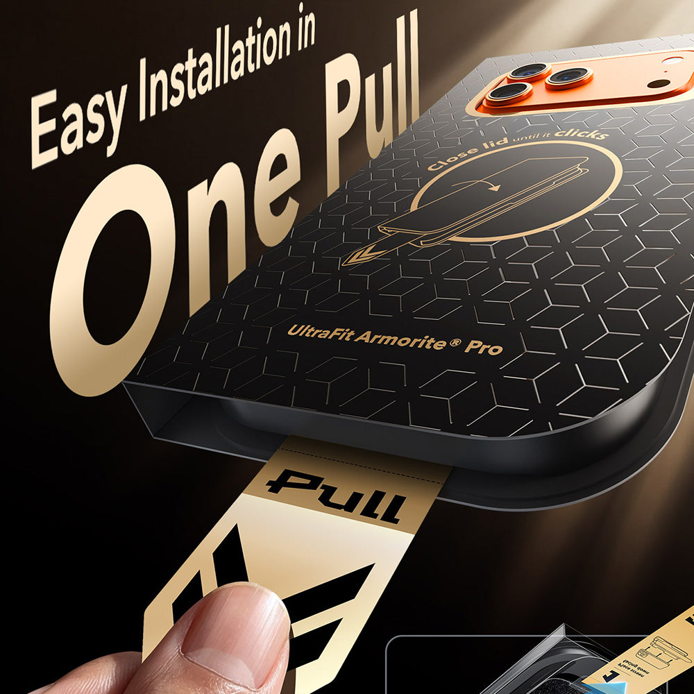 Film de protection d'écran ESR Armorite Pro UltraFit pour Apple iPhone 18 Pro Max / 17 Pro Max, Verre trempé, Collage intégral, Noir