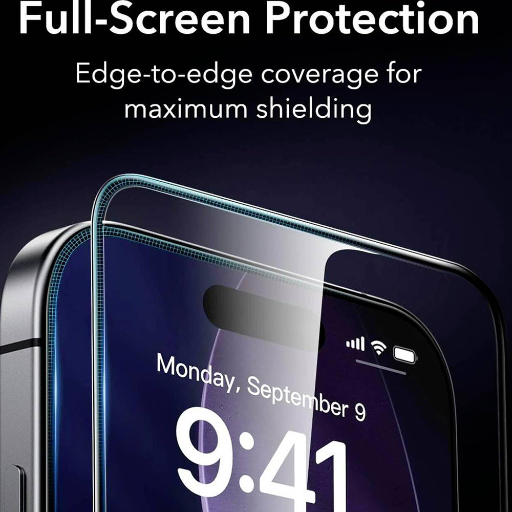 Film de protection d'écran ESR Armorite UltraFit pour Apple iPhone 17 Pro, Verre Trempé, Full Glue, Lot de 2 pièces, Noir